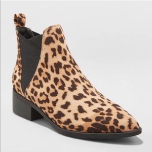 A New Day Krista Pointed Toe Leopard Booties